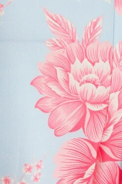 Blue Floral Wrap Culotte Jumpsuit 13 Blue Floral Wrap Culotte Jumpsuit -Outlet Clothyne Store 00100038385 ZS