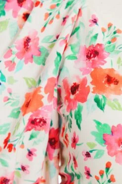 White Ditsy Floral Tie Back Crop Top -Outlet Clothyne Store 00100038431 ZS