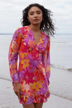 Pink Floral Skater Dress 11 Pink Floral Skater Dress -Outlet Clothyne Store 00100038432 XS