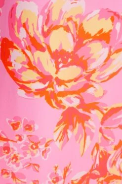 Pink Floral Print Tie Back Midi Dress -Outlet Clothyne Store 00100038433 ZS