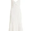 White Strappy Knot Front Midi Dress -Outlet Clothyne Store 00100038449 ZM