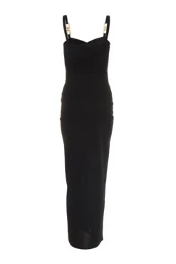 Black Buckle Strap Maxi Dress -Outlet Clothyne Store 00100038460 ZB