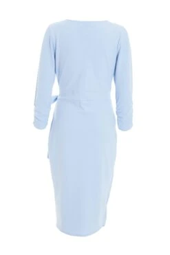 Light Blue Wrap Tie Midi Dress -Outlet Clothyne Store 00100038461 ZB