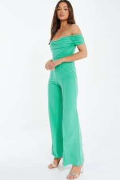 Green Bardot Palazzo Jumpsuit -Outlet Clothyne Store 00100038470 XS