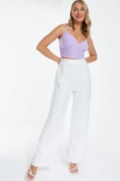 White Palazzo Trousers -Outlet Clothyne Store 00100038503 XM