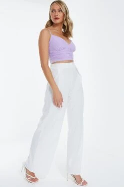 White Palazzo Trousers -Outlet Clothyne Store 00100038503 XS