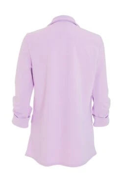 Lilac Ruched Sleeve Blazer -Outlet Clothyne Store 00100038506 ZB