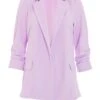 Lilac Ruched Sleeve Blazer -Outlet Clothyne Store 00100038506 ZM