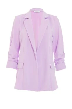 Lilac Ruched Sleeve Blazer