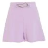 Lilac Buckle Detail High Waist Shorts -Outlet Clothyne Store 00100038507 ZM
