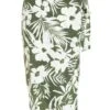Khaki Floral Split Maxi Skirt 1 Khaki Floral Split Maxi Skirt -Outlet Clothyne Store 00100038522 ZM