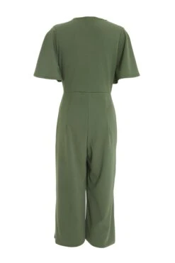 Khaki Wrap Tie Culotte Jumpsuit -Outlet Clothyne Store 00100038552 ZB