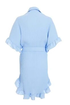Blue Oversized Pleated Shirt Dress -Outlet Clothyne Store 00100038566 ZB