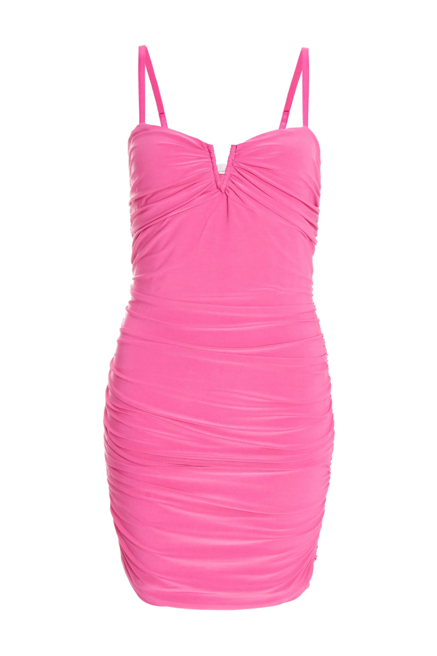 Pink V Neck Bodycon Mini Dress 3 Pink V Neck Bodycon Mini Dress