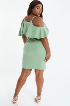 Curve Sage Frill Midi Dress -Outlet Clothyne Store 00100038579 XB