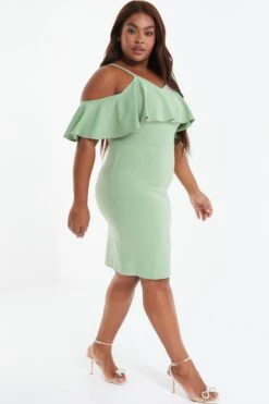 Curve Sage Frill Midi Dress -Outlet Clothyne Store 00100038579 XS