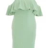 Curve Sage Frill Midi Dress -Outlet Clothyne Store 00100038579 ZM