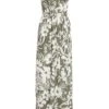 Khaki Tropical Print Maxi Dress -Outlet Clothyne Store 00100038590 ZM