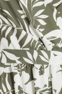 Khaki Tropical Print Maxi Dress -Outlet Clothyne Store 00100038590 ZS