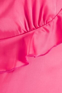 Pink Satin Frill Slip Midi Dress -Outlet Clothyne Store 00100038602 ZS