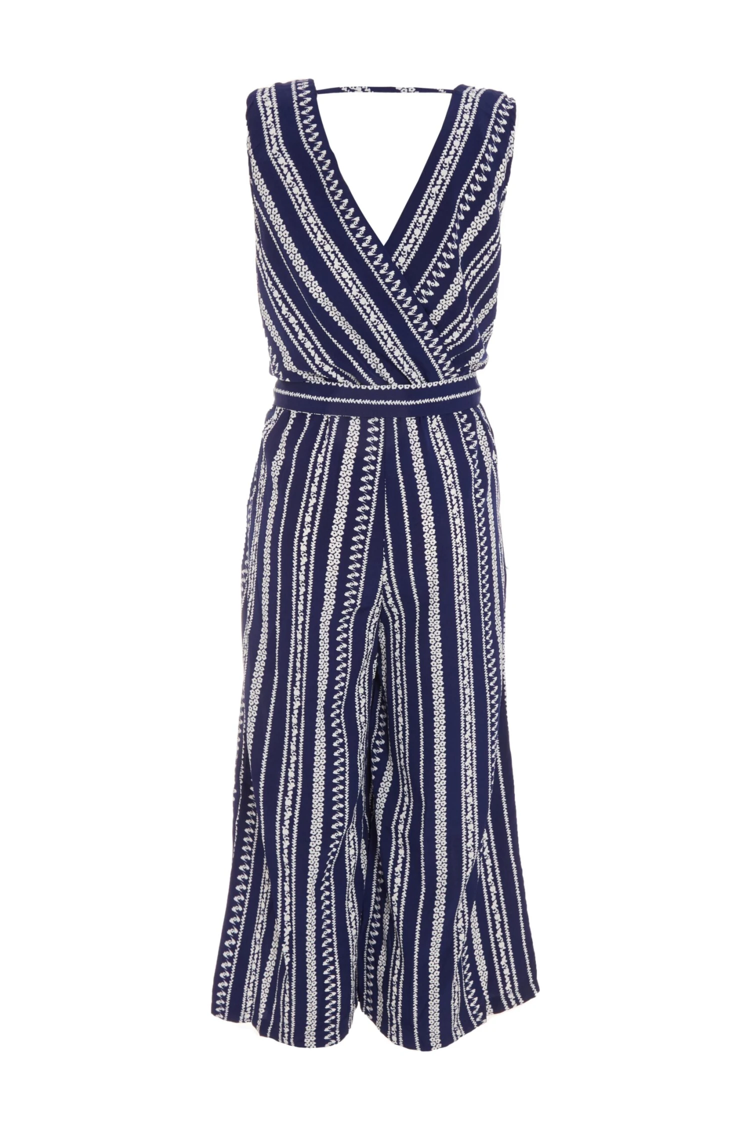 Navy Stripe Print Culotte Jumpsuit 7 Navy Stripe Print Culotte Jumpsuit - Image 5