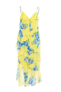Curve Yellow Floral Midaxi Dress -Outlet Clothyne Store 00100038632 ZB