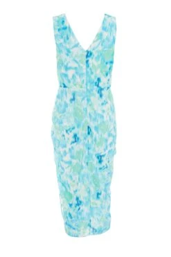 Blue Wrap Ruched Midi Dress -Outlet Clothyne Store 00100038686 ZB