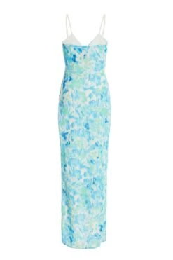 Blue Wrap Ruched Maxi Dress -Outlet Clothyne Store 00100038687 ZB