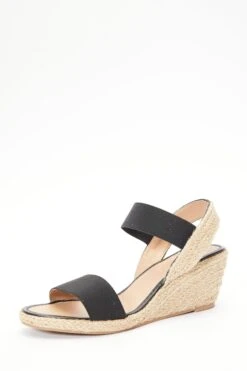 Black Low Wedge Sandals -Outlet Clothyne Store 00100038689 XB