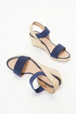 Navy Low Wedge Sandals -Outlet Clothyne Store 00100038692 XS