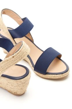 Navy Low Wedge Sandals -Outlet Clothyne Store 00100038692 ZB