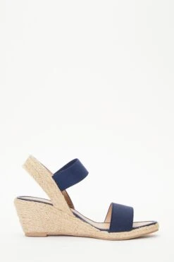 Navy Low Wedge Sandals -Outlet Clothyne Store 00100038692 ZS