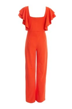 Orange Frill Sleeve Palazzo Jumpsuit -Outlet Clothyne Store 00100038772 ZB