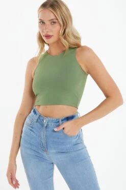 Khaki Crop Top -Outlet Clothyne Store 00100038786 XM
