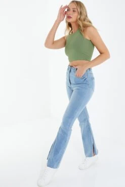 Khaki Crop Top -Outlet Clothyne Store 00100038786 XS