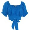 Blue Ruched Crop Top -Outlet Clothyne Store 00100038789 ZM