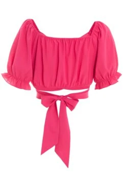 Pink Ruched Crop Top 12 Pink Ruched Crop Top -Outlet Clothyne Store 00100038791 ZB