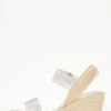 Silver Diamante Low Wedge Sandals 2 Silver Diamante Low Wedge Sandals -Outlet Clothyne Store 00100038793 ZM