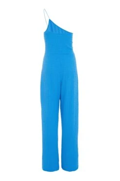 Blue One Shoulder Palazzo Jumpsuit -Outlet Clothyne Store 00100038851 ZB