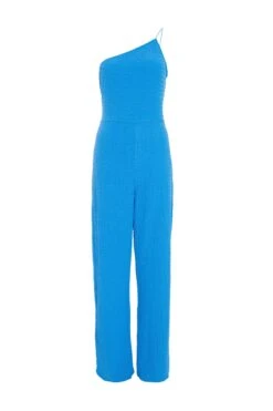 Blue One Shoulder Palazzo Jumpsuit