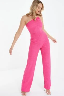 Pink One Shoulder Palazzo Jumpsuit -Outlet Clothyne Store 00100038852 XS