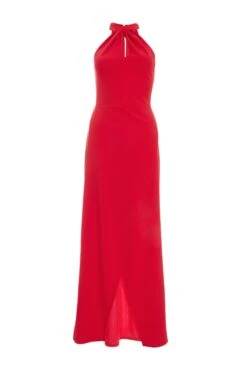 Red Cross Front Maxi Dress