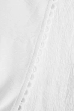 White Textured Tie Front Crop Top -Outlet Clothyne Store 00100038875 ZS