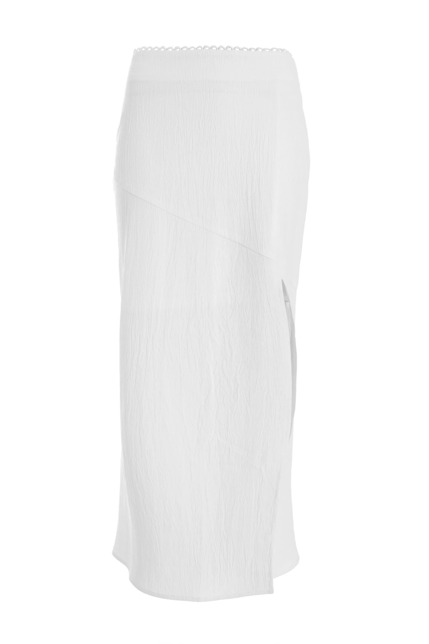 White Textured Midi Skirt 3 White Textured Midi Skirt