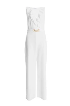 White Frill Wrap Palazzo Jumpsuit