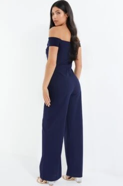 Navy Bardot Palazzo Jumpsuit -Outlet Clothyne Store 00100038884 XB