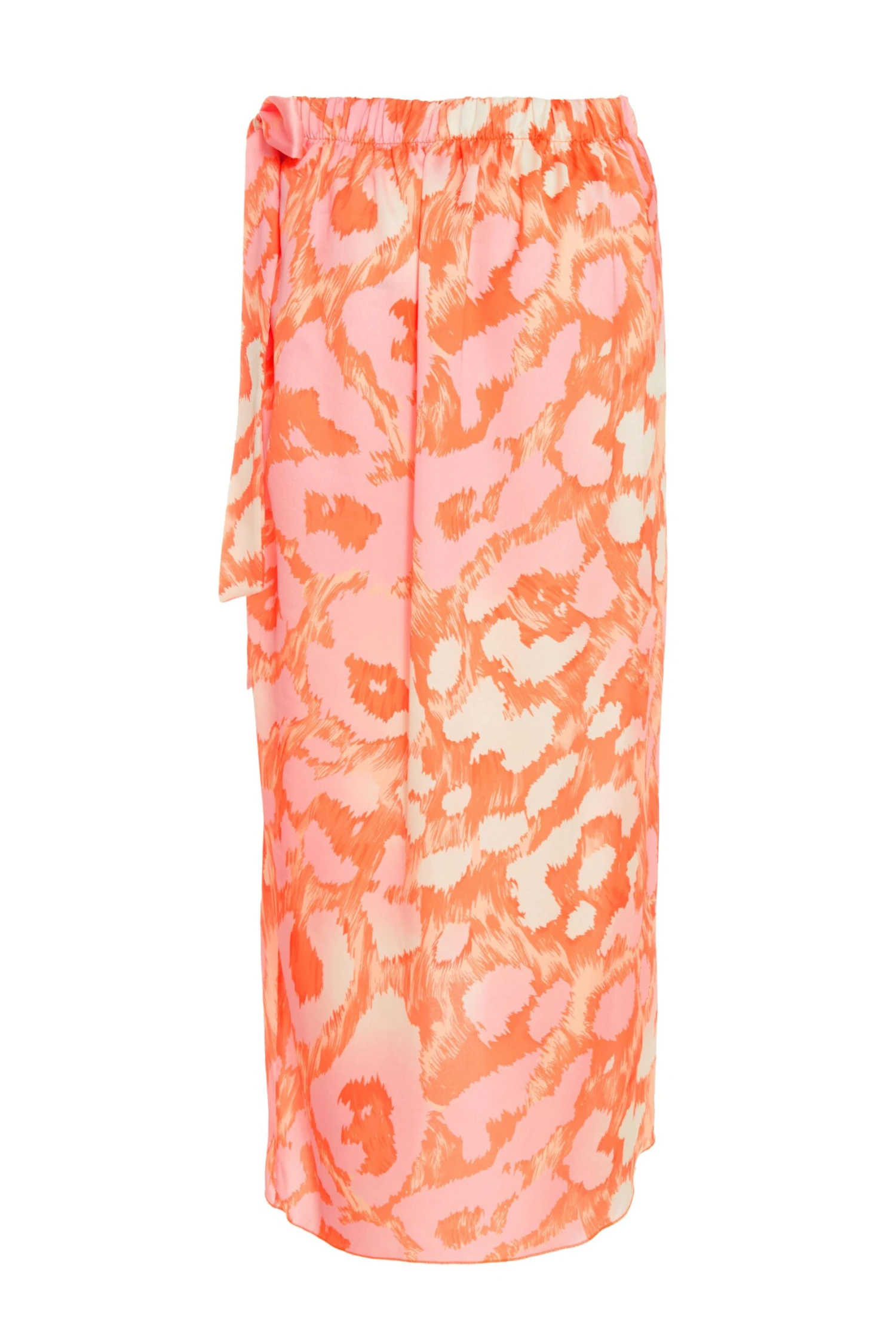 Orange Leopard Print Satin Wrap Midi Skirt 7 Orange Leopard Print Satin Wrap Midi Skirt - Image 5