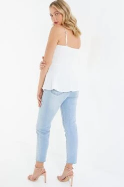 Cream Diamante Strap Wrap Top -Outlet Clothyne Store 00100038920 XB