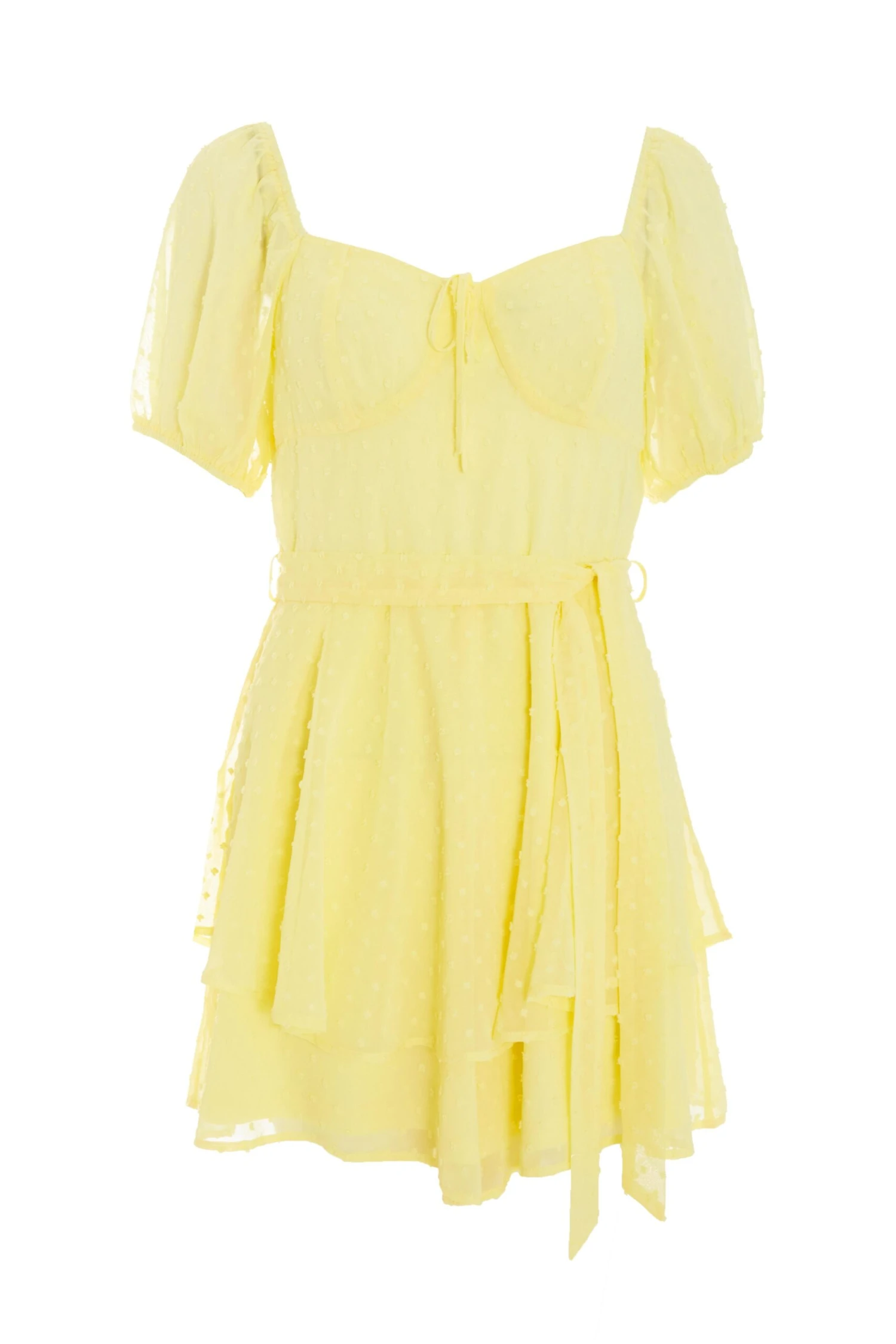 Yellow Chiffon Tie Front Playsuit 3 Yellow Chiffon Tie Front Playsuit