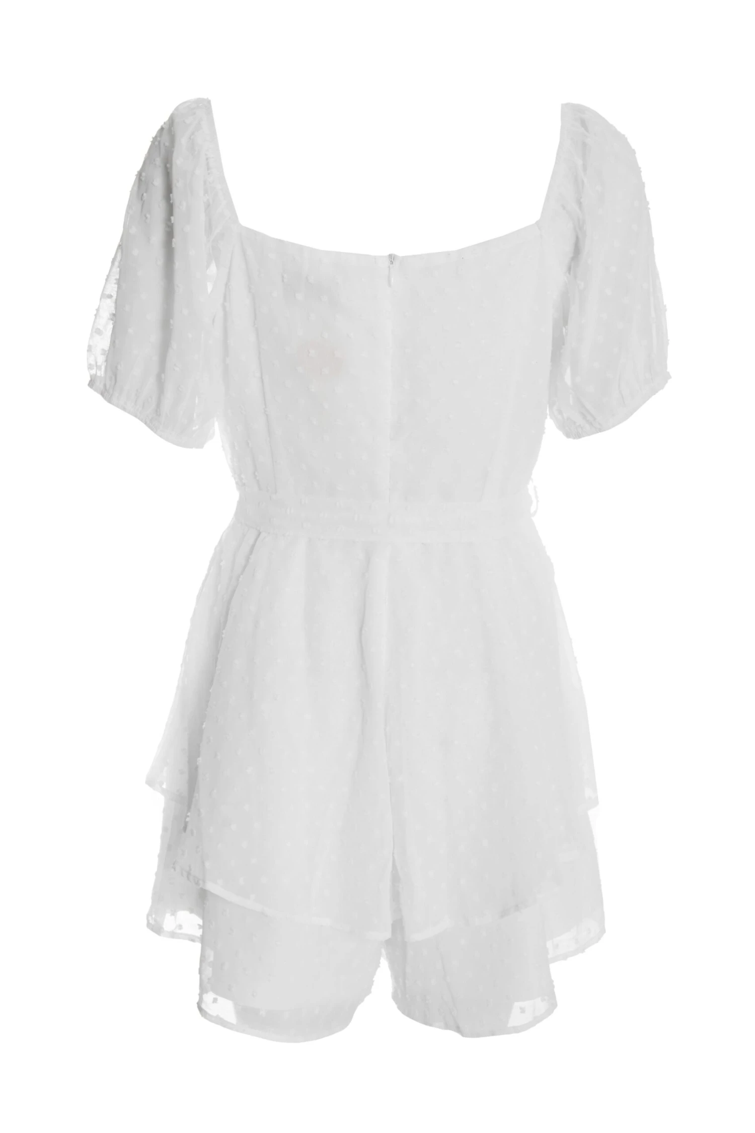 White Chiffon Tie Front Playsuit 7 White Chiffon Tie Front Playsuit - Image 5